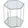 Pemberly Row Contemporary Modular Stainless Steel and Glass End Table