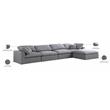 Pemberly Row Contemporary Gray Durable Linen Fabric Modular Sectional