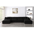 Pemberly Row Contemporary Black Linen Fabric Deluxe Modular Sectional