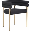 Pemberly Row Contemporary Black Boucle Fabric Dining Chair (Set of 2)