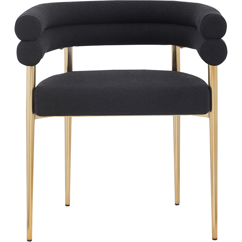 Pemberly Row Contemporary Black Boucle Fabric Dining Chair (Set of 2)