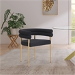 Pemberly Row Contemporary Black Boucle Fabric Dining Chair (Set of 2)