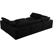 Pemberly Row Contemporary Black Linen Fabric Deluxe Modular Sectional