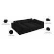 Pemberly Row Contemporary Black Linen Fabric Deluxe Modular Sectional