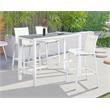 Pemberly Row Contemporary Gray Wood Outdoor Patio Rectangle Bar Table