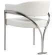 Pemberly Row Contemporary Cream Vegan Leather Dining Chair (Set of 2)