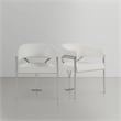 Pemberly Row Contemporary Cream Vegan Leather Dining Chair (Set of 2)