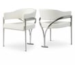 Pemberly Row Contemporary Cream Vegan Leather Dining Chair (Set of 2)