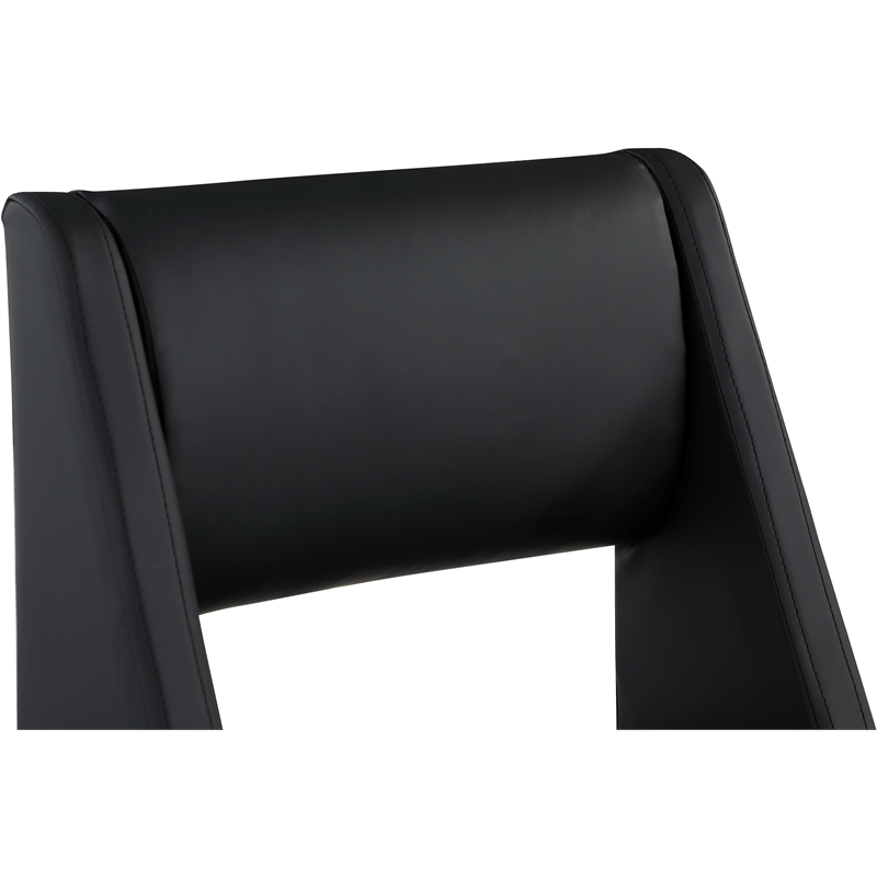 Pemberly Row Contemporary Black Vegan Leather Dining Chair (Set of 2)