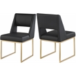 Pemberly Row Contemporary Black Vegan Leather Dining Chair (Set of 2)