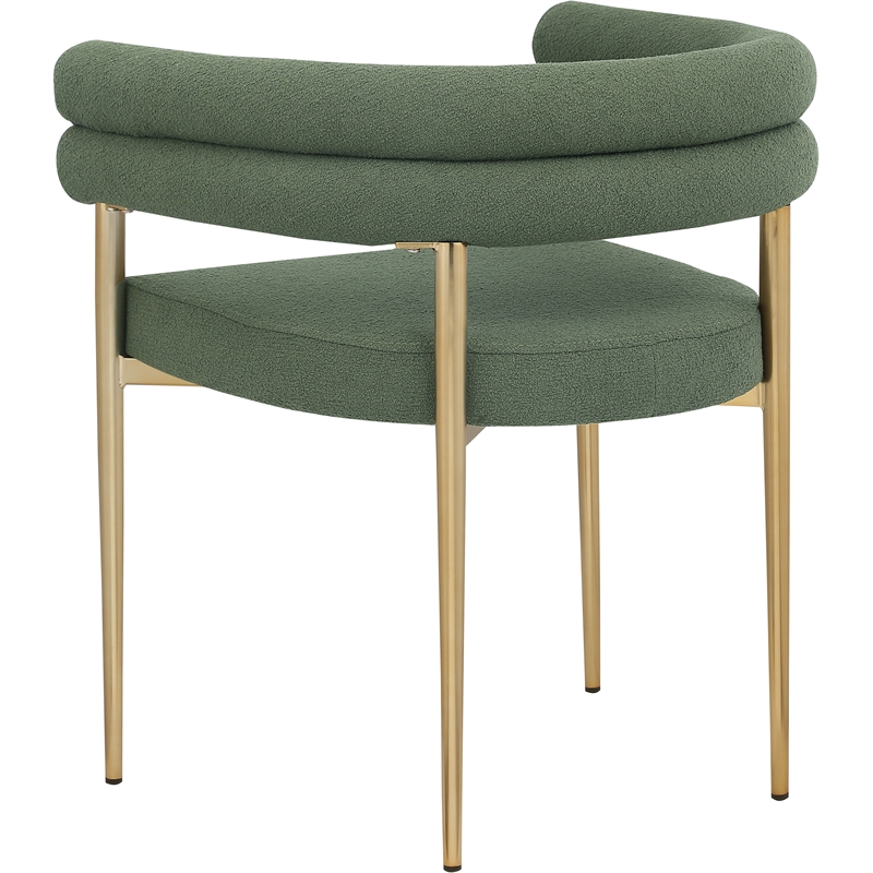 Pemberly Row Contemporary Green Boucle Fabric Dining Chair (Set of 2)