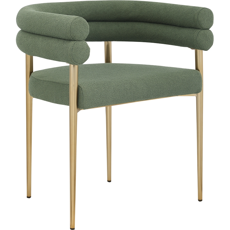Pemberly Row Contemporary Green Boucle Fabric Dining Chair (Set of 2)