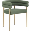 Pemberly Row Contemporary Green Boucle Fabric Dining Chair (Set of 2)