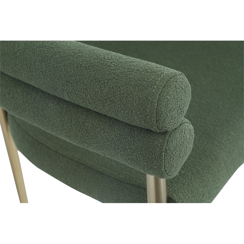 Pemberly Row Contemporary Green Boucle Fabric Dining Chair (Set of 2)