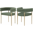 Pemberly Row Contemporary Green Boucle Fabric Dining Chair (Set of 2)