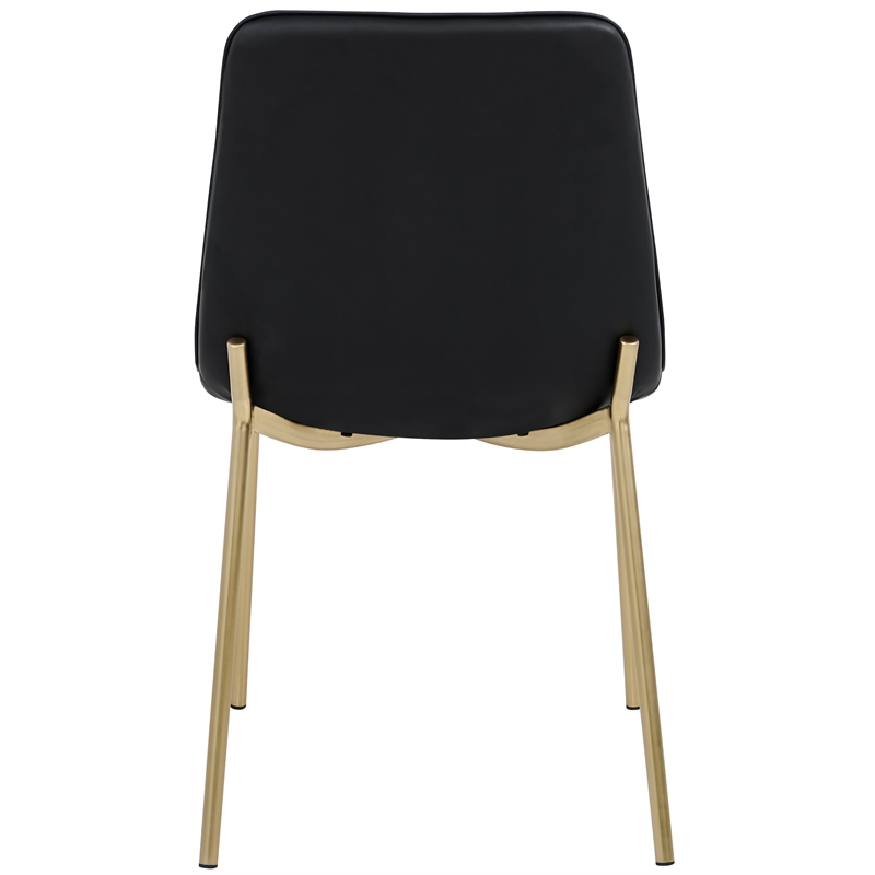 Pemberly Row Contemporary Black Vegan Leather Dining Chair (Set of 2)