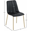 Pemberly Row Contemporary Black Vegan Leather Dining Chair (Set of 2)