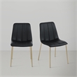 Pemberly Row Contemporary Black Vegan Leather Dining Chair (Set of 2)