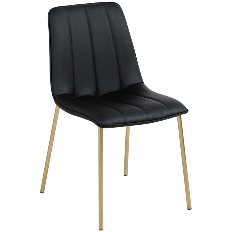 Pemberly Row Contemporary Black Vegan Leather Dining Chair (Set of 2)