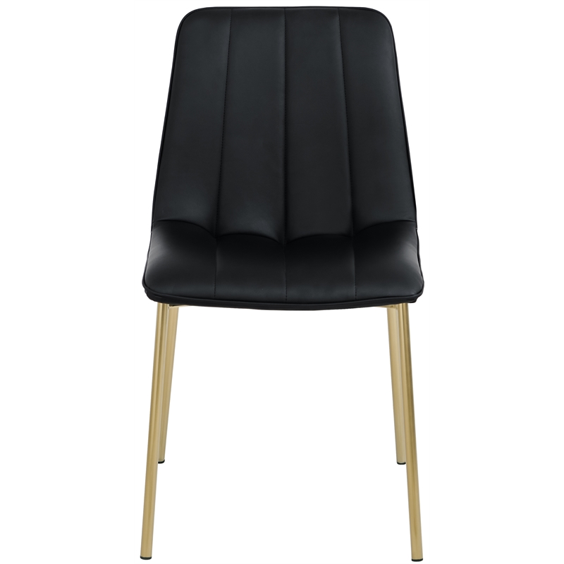 Pemberly Row Contemporary Black Vegan Leather Dining Chair (Set of 2)