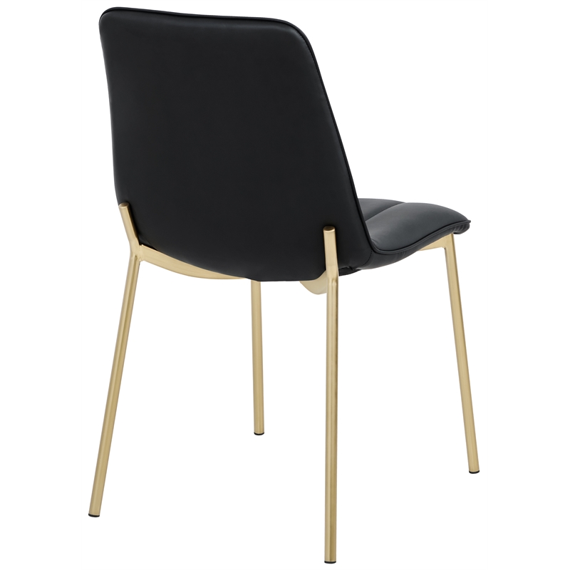 Pemberly Row Contemporary Black Vegan Leather Dining Chair (Set of 2)