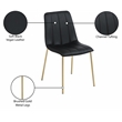 Pemberly Row Contemporary Black Vegan Leather Dining Chair (Set of 2)