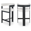 Pemberly Row Contemporary Cream Boucle Fabric Counter Stool (Set of 2)