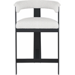 Pemberly Row Contemporary Cream Boucle Fabric Counter Stool (Set of 2)