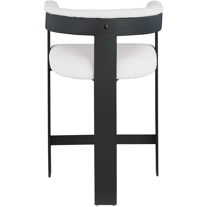 Pemberly Row Contemporary Cream Boucle Fabric Counter Stool (Set of 2)