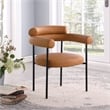 Pemberly Row Contemporary Cognac Vegan Leather Dining Chair (Set of 2)