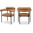 Pemberly Row Contemporary Cognac Vegan Leather Dining Chair (Set of 2)