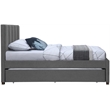 Pemberly Row Contemporary Gray Linen Textured Fabric Twin Trundle Bed