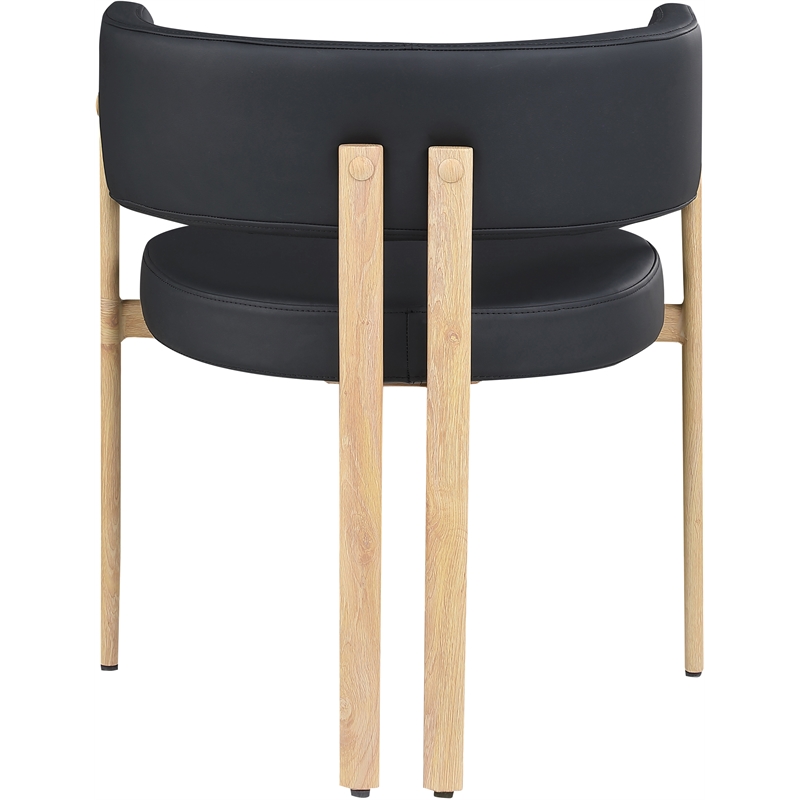Pemberly Row Contemporary Black Vegan Leather Dining Chair (Set of 2)