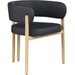 Pemberly Row Contemporary Black Vegan Leather Dining Chair (Set of 2)