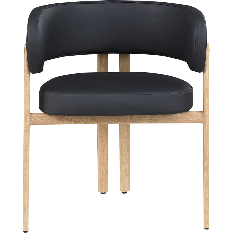 Pemberly Row Contemporary Black Vegan Leather Dining Chair (Set of 2)
