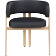 Pemberly Row Contemporary Black Vegan Leather Dining Chair (Set of 2)