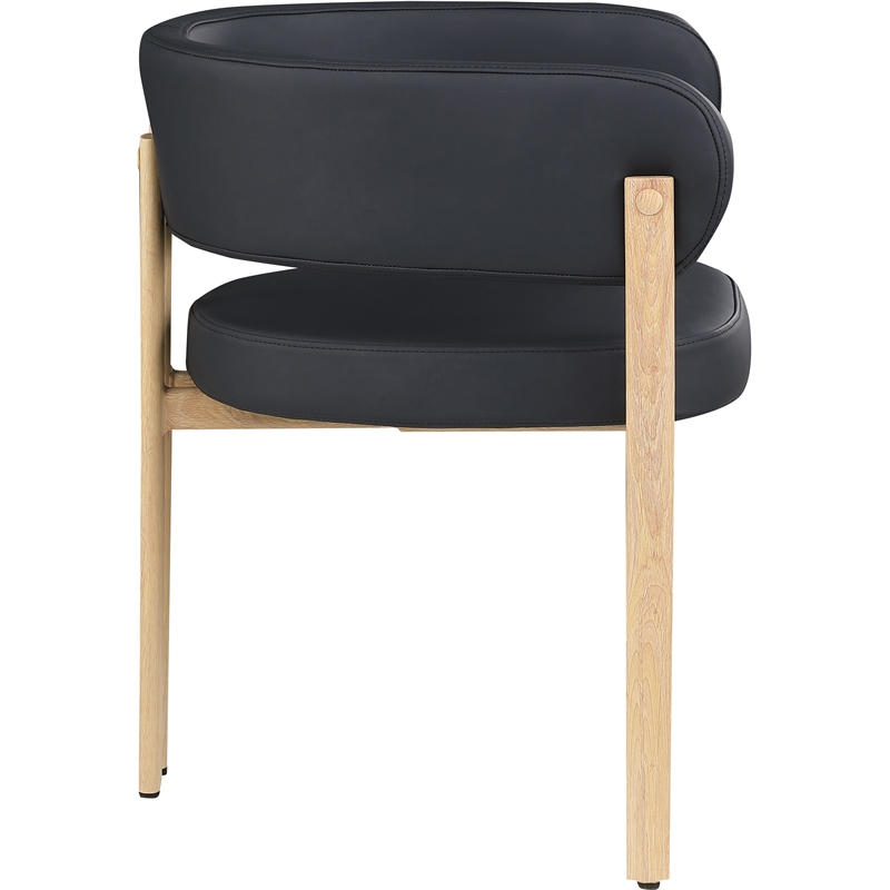 Pemberly Row Contemporary Black Vegan Leather Dining Chair (Set of 2)