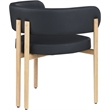 Pemberly Row Contemporary Black Vegan Leather Dining Chair (Set of 2)