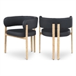 Pemberly Row Contemporary Black Vegan Leather Dining Chair (Set of 2)