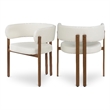 Pemberly Row Contemporary Cream Vegan Leather Dining Chair (Set of 2)