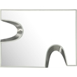 Pemberly Row Contemporary Cream Mirror with Silver Iron Metal Accents