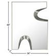 Pemberly Row Contemporary Cream Mirror with Silver Iron Metal Accents
