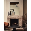 Pemberly Row Contemporary Cream Mirror with Silver Iron Metal Accents