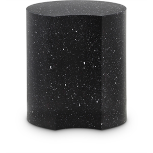Pemberly Row Contemporary Black Terrazzo Pattern Iron Metal End Table