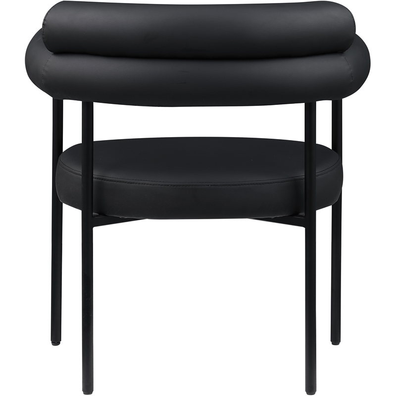 Pemberly Row Contemporary Black Vegan Leather Dining Chair (Set of 2)