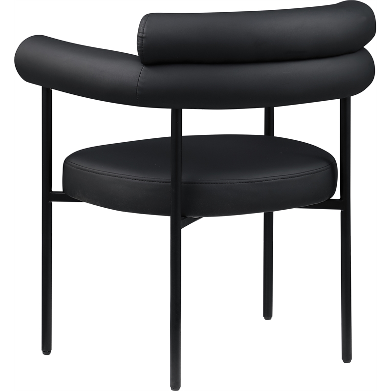 Pemberly Row Contemporary Black Vegan Leather Dining Chair (Set of 2)