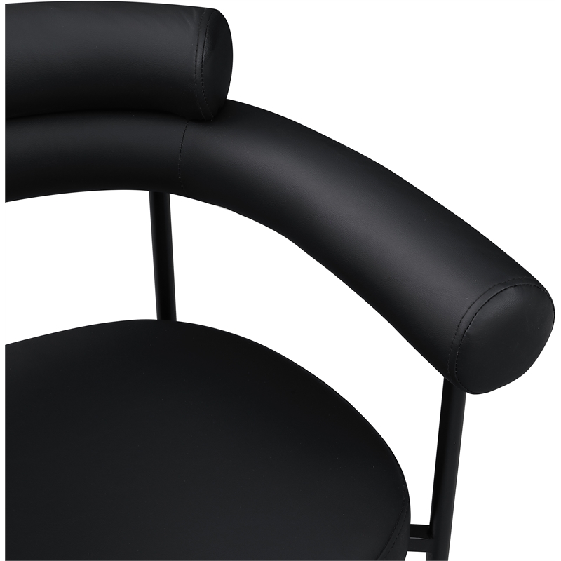 Pemberly Row Contemporary Black Vegan Leather Dining Chair (Set of 2)