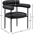 Pemberly Row Contemporary Black Vegan Leather Dining Chair (Set of 2)