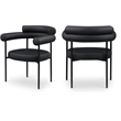 Pemberly Row Contemporary Black Vegan Leather Dining Chair (Set of 2)