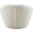 Pemberly Row Contemporary White Faux Sheepskin Fur Swivel Accent Chair